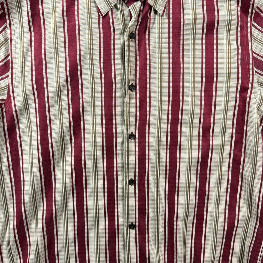 Vintage Tommy Bahama Silk Cotton Striped Button Up Shirt Men's Large L LS - Picture 5 of 14